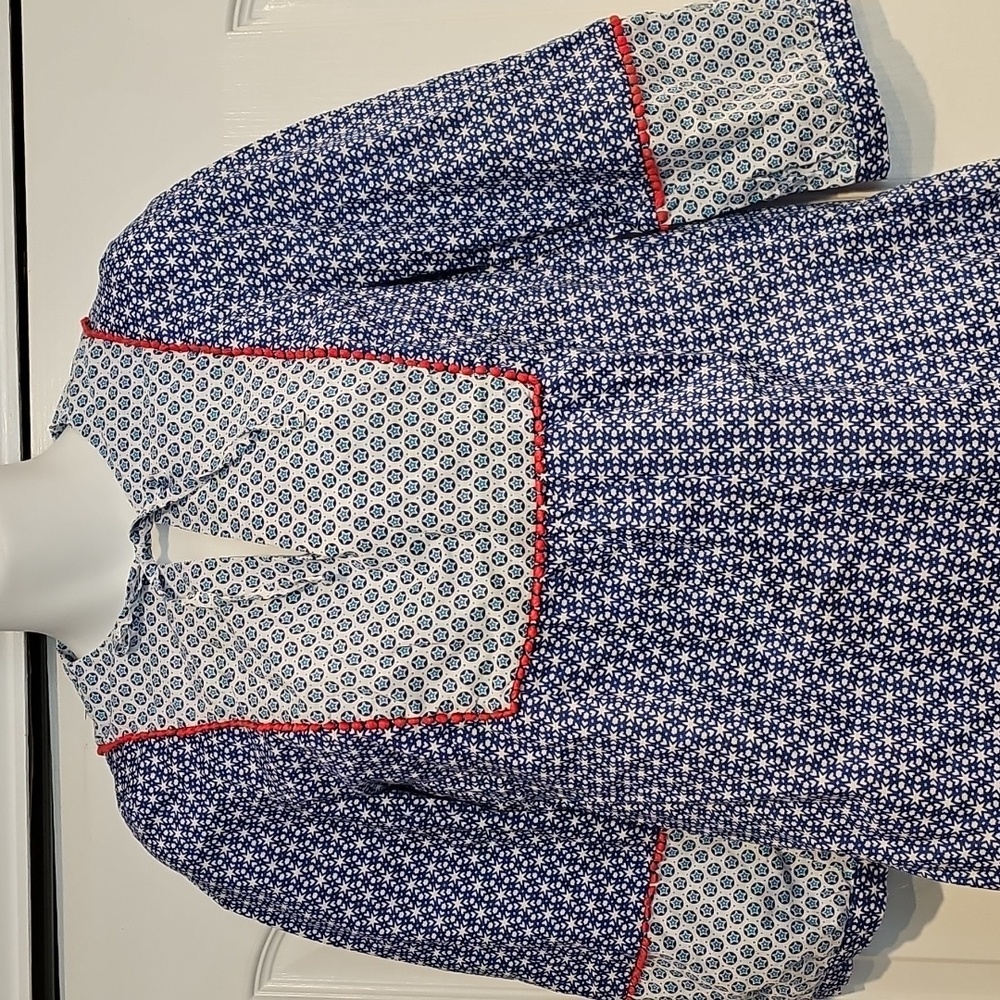Boden Cora Mosaic Tile Boho Tunic Top Shirt Geometric Ladies 2 Small - Picture 3 of 10
